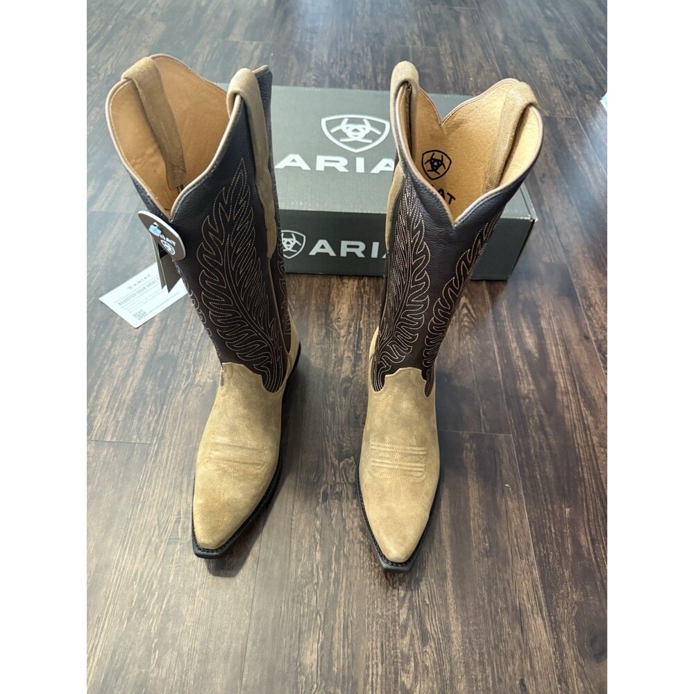 ARIAT Women's Yellowstone Arena Dirt Boot Tan/Toffee Crunch Leather Cowgirl 10 B - Picture 3 of 9